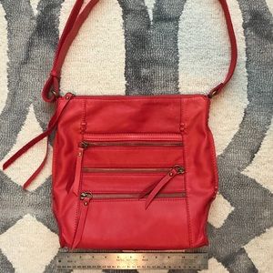 NEW Lucky Brand Red Leather Crossbody